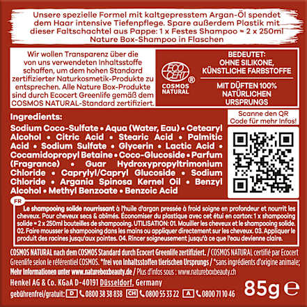 Festes Shampoo Argan-Öl Nature Box