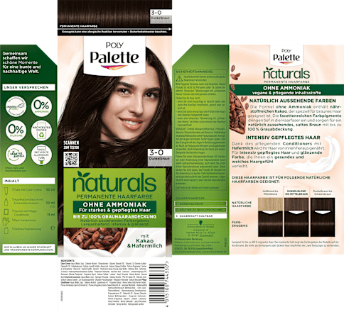 Haarfarbe Naturals 3-0 Dunkelbraun Palette Intensive Color Creme