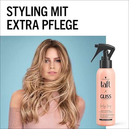 Hitzeschutzspray taft x Gliss Lovely Long Schwarzkopf taft