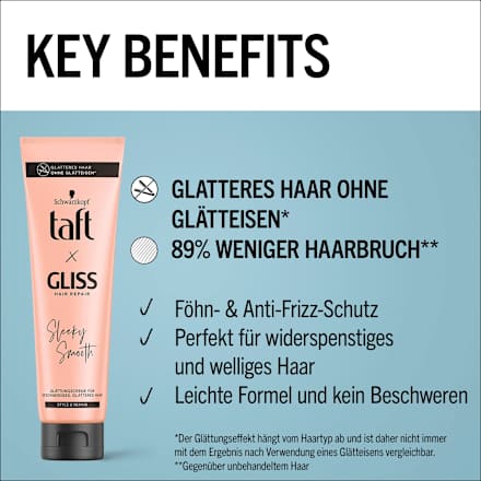 Glättungscreme taft x Gliss Sleeky Smooth Schwarzkopf taft