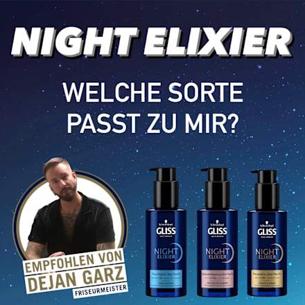 Haarkur Night Elixier Anti-Spliss Wunder Schwarzkopf GLISS