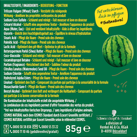 Festes Shampoo mit kaltgepresstem Melonen-Öl Nature Box