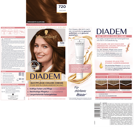 Haarfarbe 720 Kastanie  Schwarzkopf DIADEM