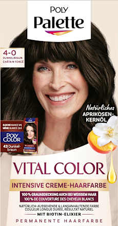 VITAL COLOR Creme Haarfarbe – Nr. 4-0 Dunkelbraun Palette Intensive Color Creme