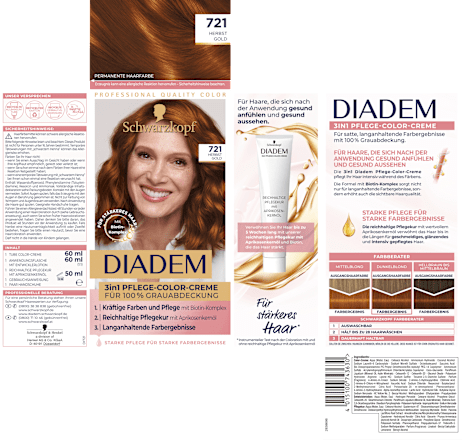 Haarfarbe 721 Herbst Gold  Schwarzkopf DIADEM