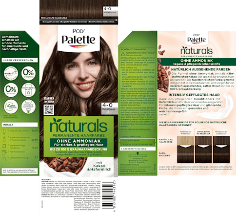 Haarfarbe Naturals 4-0 Mittelbraun Palette Intensive Color Creme