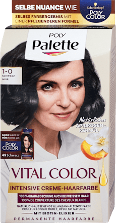 VITAL COLOR Creme Haarfarbe – Nr. 1-0 Schwarz Palette Intensive Color Creme