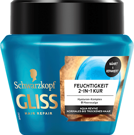 Haarkur 2-in-1 Feuchtigkeit, Aqua Revive  Schwarzkopf GLISS
