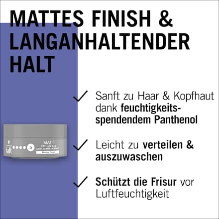 Haargel MATT WAX Halt 5 Schwarzkopf taft