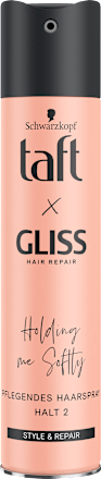 Haarspray taft x Gliss Holding me softly Schwarzkopf taft