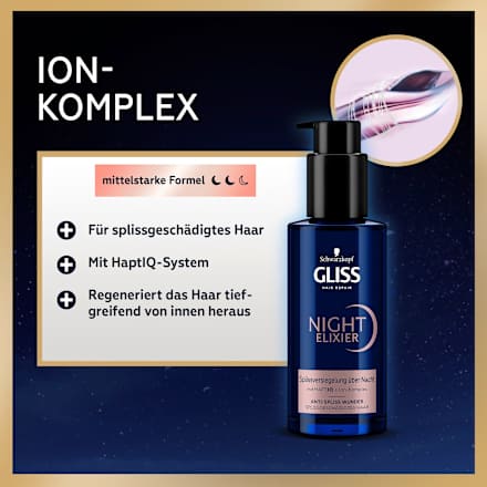 Haarkur Night Elixier Anti-Spliss Wunder Schwarzkopf GLISS