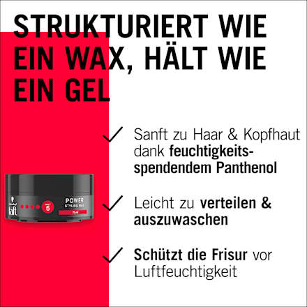 Haargel POWER Styling Wax Halt 5 Schwarzkopf taft
