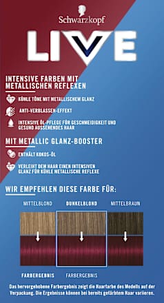 Haarfarbe Urban Metallics, U68 Ruby Glaze Schwarzkopf LIVE