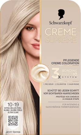 Dauerhafte Coloration Creme Supreme - Nr. 10-19 Extra Helles Perlblond Schwarzkopf CREME SUPREME
