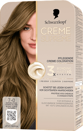 Dauerhafte Coloration Creme Supreme - Nr. 7-0 Natürliches Dunkelblond Schwarzkopf CREME SUPREME