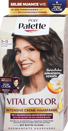 VITAL COLOR Creme Haarfarbe – Nr. 5-0 Mittelbraun Palette Intensive Color Creme