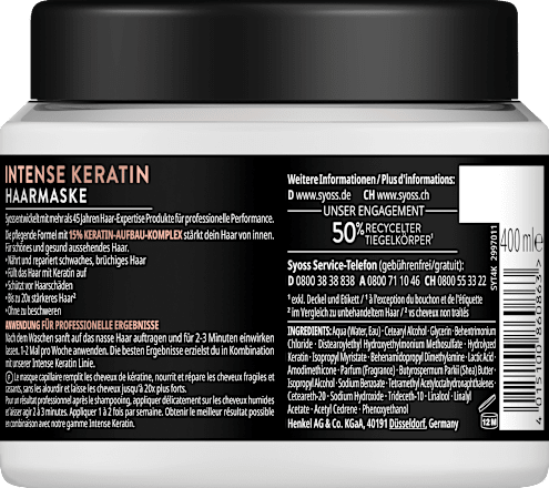 Haarmaske Intense Keratin syoss