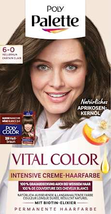 VITAL COLOR Creme Haarfarbe – Nr. 6-0 Hellbraun Palette Intensive Color Creme