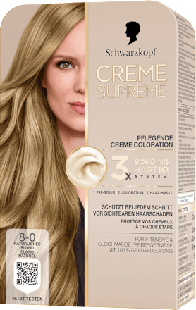 Dauerhafte Coloration Creme Supreme - Nr. 8-0 Natürliches Blond Schwarzkopf CREME SUPREME