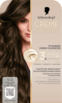 Dauerhafte Coloration Creme Supreme - Nr. 5-0 Natürliches Braun Schwarzkopf CREME SUPREME
