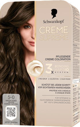 Dauerhafte Coloration Creme Supreme - Nr. 5-0 Natürliches Braun Schwarzkopf CREME SUPREME