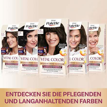 Haarfarbe Vital Color 4-0 Dunkelbraun Palette Intensive Color Creme