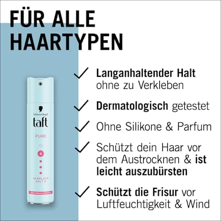 Haarlack PURE, ohne Silikone & Parfum Schwarzkopf taft