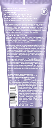 Haarkur Blonde Perfector, 2-in-1 Purple Aufbau Maske Schwarzkopf GLISS