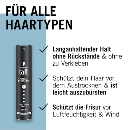 Haarspray POWER INVISIBLE Halt 5 Schwarzkopf taft