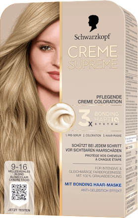 Dauerhafte Coloration Creme Supreme - Nr. 9-16 Helles kühles Blond Schwarzkopf CREME SUPREME