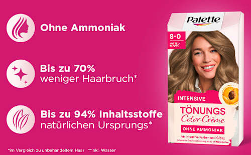 Haartönung Color-Crème 8-0 Mittelblond Palette Intensive Color Creme