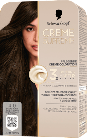 Dauerhafte Coloration Creme Supreme - Nr. 4-0 Natürliches Dunkelbraun Schwarzkopf CREME SUPREME