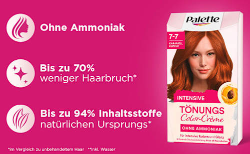 Haartönung Color-Crème 7-7 Karamel Kupfer Palette Intensive Color Creme