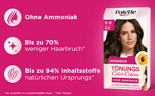 Haartönung Color-Crème 5-0 Mittelbraun Palette Intensive Color Creme