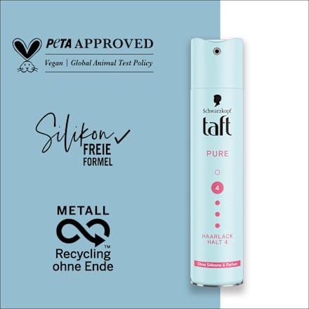 Haarlack PURE, ohne Silikone & Parfum Schwarzkopf taft
