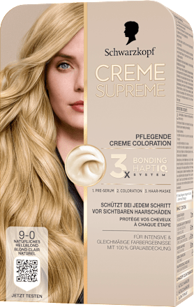 Dauerhafte Coloration Creme Supreme - Nr. 9-0 Natürliches Hellblond Schwarzkopf CREME SUPREME