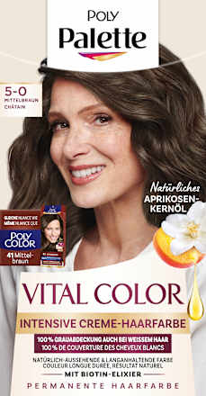 Haarfarbe Vital Color 5-0 Mittelbraun Palette Intensive Color Creme
