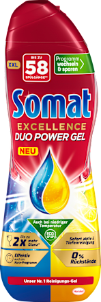 Geschirrspül-Reiniger Excellence Duo Power Gel Zitrone & Limette Somat