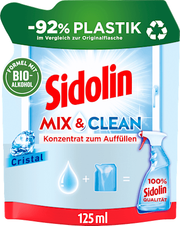 Glasreiniger Mix&Clean Cristal Nachfüllpack-Konzentrat  Sidolin