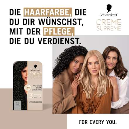 Haarfarbe 1-0 Tiefes Schwarz Schwarzkopf CREME SUPREME