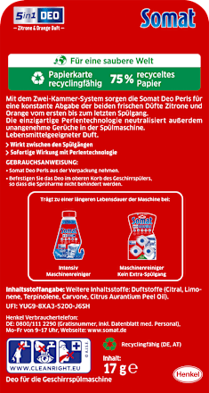 Spülmaschinen-Deo Duo-Perls Zitrone & Orange Somat