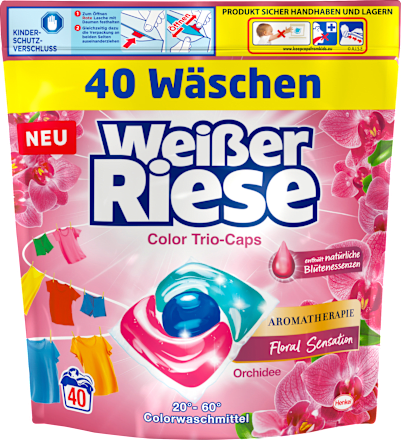 Colorwaschmittel Trio-Caps Aromatherapie Orchidee Weißer Riese