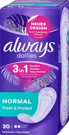 dailies Fresh & Protect Slipeinlagen Normal always