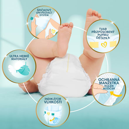 pleny Newborn, velikost 0 Pampers Premium Care
