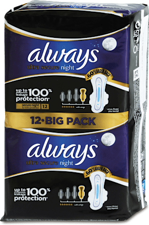 Ultra Secure night higijenski ulošci always