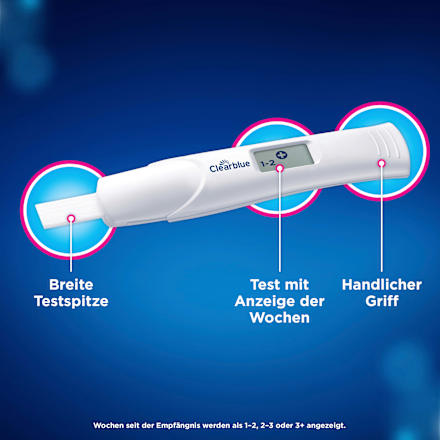 Schwangerschaftstest mit digitaler Anzeige der Woche Clearblue