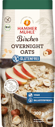 Overnight Oats, Bircher, glutenfrei Hammermühle