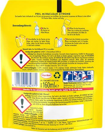 Spülmittel Konzentrat Mix & Clean Zitrone  Pril