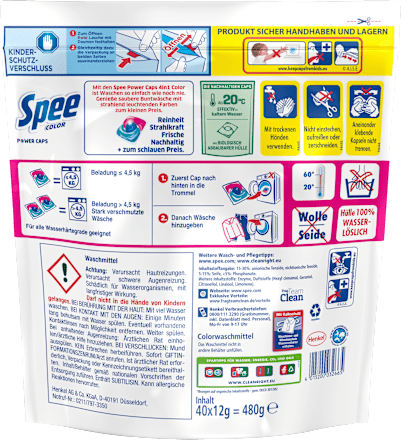 Colorwaschmittel Power Caps Spee