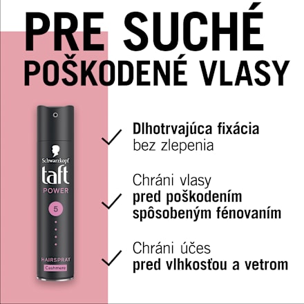 Lak na suché a poškodené vlasy Power 5 Schwarzkopf taft
